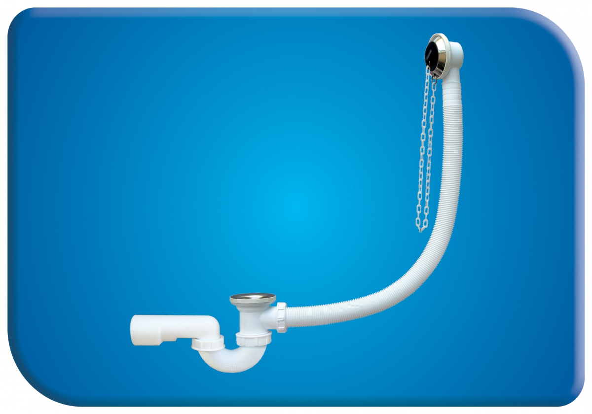 Immagine di Badewannen Ablaufgarnitur 31601 DN50 mm Siphon mit Geruchsstop