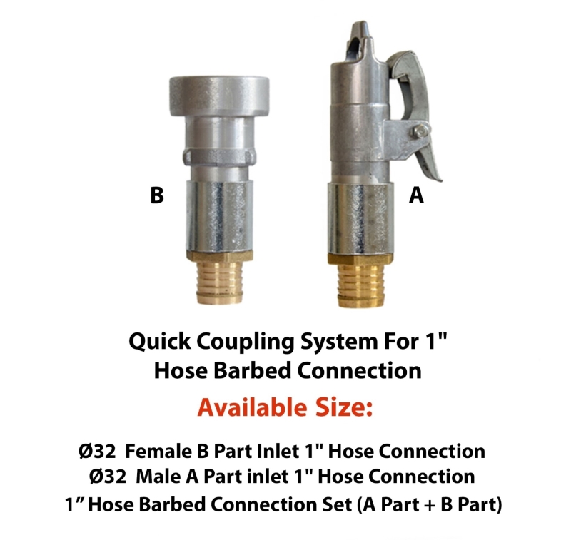 Obrázek Quick Coupling System For 1" Hose Barbed Connection
